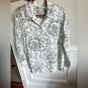 Talbots linen long sleeve button down blouse. Size 14